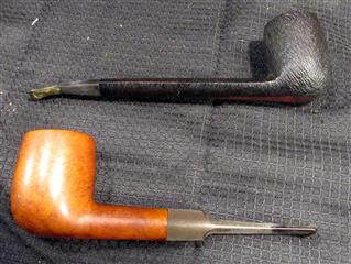 LOT TEN VINTAGE WOODEN HAND CARVED SMOKING PIPES - LOT INCLUDES VARIOUS TYPES OF